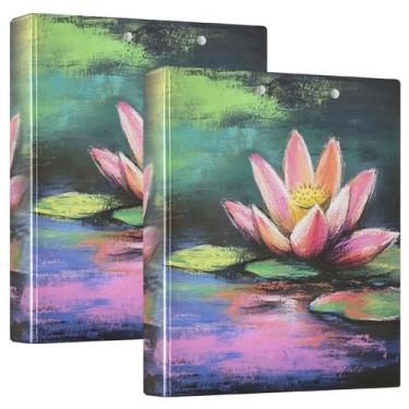 Imagem de Lotus Water Pacote com 2 fichários escolares, 3 anéis com prancheta, material de escritório, 3 fichários com prancheta com armazenamento