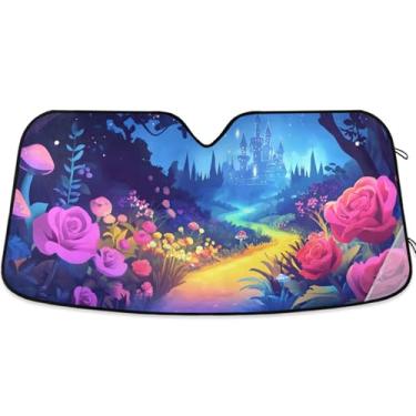 Imagem de Toldo de sol fofo de animal engraçado para para-brisa de carro bonito personalizado caminhão retrátil sombra de carro para para-brisa dianteiro L, 144,8 cm x 80 cm