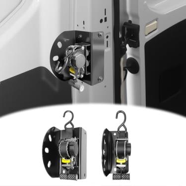 Imagem de HUYINPJ Alças de amarração retráteis compatíveis com 2018-2025 Ford Transit 250 350 tiras de catraca retráteis de teto médio/alto para acessórios de van de carga de trânsito 2024 (Transit2018-2025)