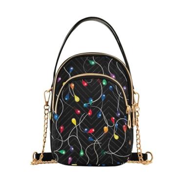 Imagem de GAIGEO Bolsa tiracolo feminina de gengibre, bolsas pequenas transversais, bolsas transversais modernas para mulheres, Cordão de luzes de Natal - 4, One Size