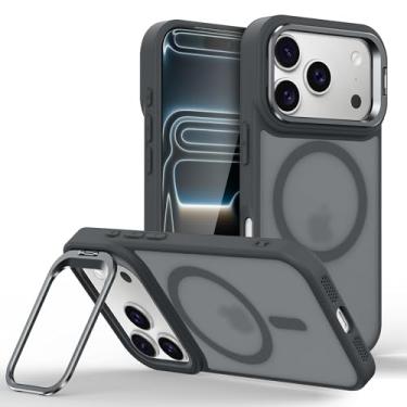 Imagem de Capinha Capa Case tecnológica Premium Para iPhone 17 Pro Max de 6,9 Polegadas - Anti impacto e proteção para câmeras com suporte retrátil e acabamento Micro-Mate Fosco (PRETO MICRO-MATE)