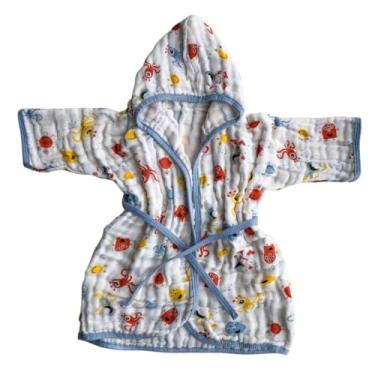 Imagem de Roupão de Banho para Bebê com Capuz Algodão Soft para Praia e Piscina até 6 Meses (Monstrinho)