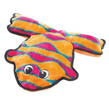 Imagem de Outward Hound Kyjen 32076 Sapo de pelúcia Invincibles brinquedo durável para cães com 6 - grande, laranja e rosa