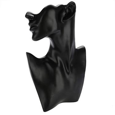 Imagem de Acouto Joias Manequim Expositor Colar Brinco Titular Manequim Busto Modelo Loja de Jóias Expositor Rack de Jóias Busto Carrinho Venda Mostrar (Preto)