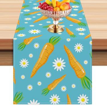 Imagem de Corredor de Mesa para Sala de Jantar | Unieke Drinkglazen Met Koel Effect,Toalha de Mesa com Estampa de Cenoura da Páscoa | Para Casas e Residências e Cafés e Feriados e Quintas e Cozinhas e Casamento