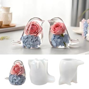 Imagem de WIKIMO Conjunto de 2 moldes de resina de páscoa macios 3D detalhados em silicone animal para resina epóxi, gesso e vela, moldes epóxi para artesanato, presente e decoração de casa