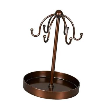 Imagem de oshhni Porta-joias, chaveiro, suporte multifuncional moderno em ferro para exibir joias, pingentes, anéis, brincos e pulseiras. Bandeja porta-chaves para, Preto