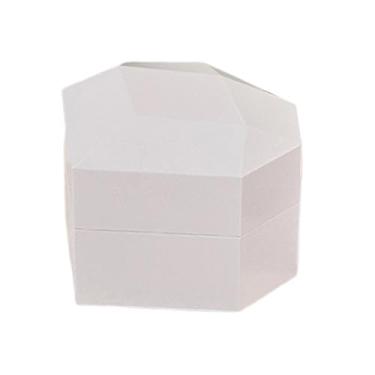 Imagem de UGPLM Porta-anéis com luz, estojo pequeno para colares e joias, ideal para cerimônias, noivados, aniversários e Dia dos Namorados, Branco