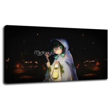 Imagem de Impressão em tela de Halloween Terror Anime Poster Wall Art For Home 1 peça Decorações com moldura 33.0 cmx20.3 cm