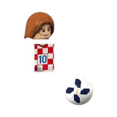 Imagem de Modelo De Brinquedo Mini Blocos De Construção De Jogadores De Futebol 