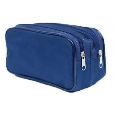 Imagem de Estojo Duplo Liso Escolar Grande C/ Borda Várias Cores - JKF - JKF Est