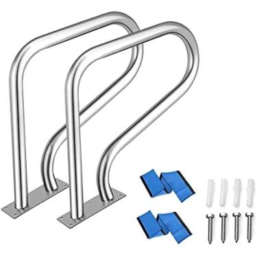 Imagem de Corrimão De Piscina - Trilho De Escada De Piscina De Aço Inoxidável Com Cobertura E Parafusos De Corrimão Azul Royal De 4 Pés - Corrimão De Fácil Montagem,2 Unidades,Collector88