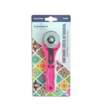Imagem de Cortador Circular Manual PINK 45mm Tecido Patchwork Scrapboo - Lanmax