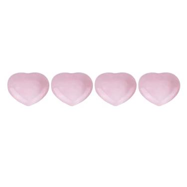 Imagem de GLOGLOW Quartzo Rosa Esculpido Coração Rosa Cristal Cura Pedra Natural Decoração de Pedras Preciosas para Casais e Amantes de Cristal