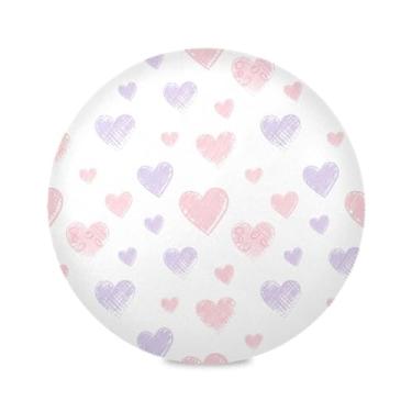 Imagem de Wassud Jogo americano lavanda corações tapetes de mesa redondos para cozinha e jantar tapetes laváveis resistentes ao calor decoração de mesa 39 cm