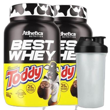Imagem de Kit 2 Best Whey Isolado Atlhetica Toddy 900g + Coqueteleira-Unissex