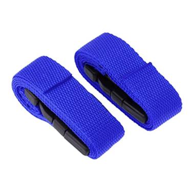 Imagem de Pegciuho Conjunto de 2 Tiras de Fixação para Carrinho de Bolsa de Golfe de 39 Polegadas (99 Cm) X 1 Polegada (2,5 Cm) com Fivela, azul