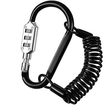 Imagem de Trava e Cabo para Capacete de Moto Carabina Bicicleta com Combinação Multipropósito Cadeia PIN Alta Segurança Armários Bagagens