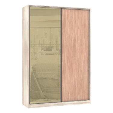 Imagem de Guarda-Roupa Solteiro Luciane 2 Portas 3 Gavetas Prime Plus 159 Cm Com Espelho Reflecta