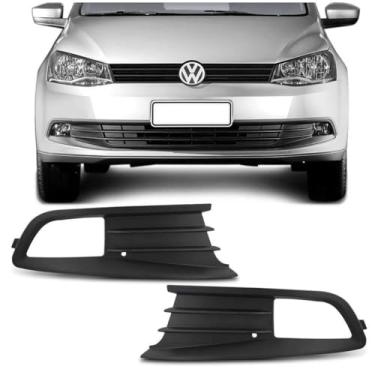 Imagem de Par Grade Moldura Farol Milha Preta Gol Voyage G6 2012 2013 2014 2015 2016