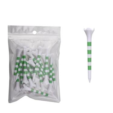 Imagem de Conjunto de 20 peças com suporte de bola de golfe profissional de plástico listrado colorido 70/83 mm camisetas de treino de golfe (70 mm, verde)