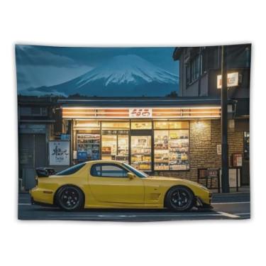Imagem de HouLaiZhe JDM Tapeçaria de carro clássica Jdm Rx7 suporte de carro esportivo Fuji para pendurar na parede quarto decoração de casa tapeçarias estética piquenique decoração de parede arte de parede