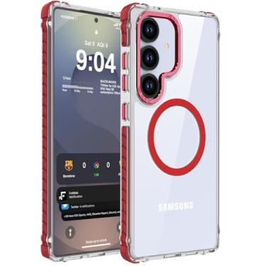 Imagem de DEERLAMN Capa magnética forte para Samsung Galaxy S24 Plus/S25 Plus de 6,7 polegadas, [compatível com Magsafe] [Proteção contra quedas de grau militar] Capa protetora transparente fina à prova de