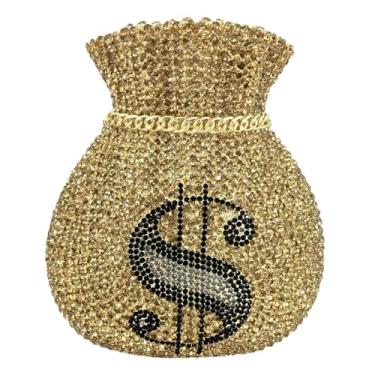 Imagem de Usuisy Bolsa clutch feminina de cristal para dinheiro, bolsas noturnas, festa nupcial, strass, bolsa de coquetel, mini, Dourado, Mini