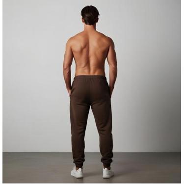 Imagem de Calça Moletom Masculino Adulto - Glev.Conceito, G, Marrom