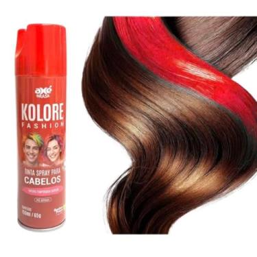 Imagem de Tinta de Cabelo Temporária Spray Colorido – Sai com Água, Ideal para Carnaval, Festas e Fantasias – Uso Infantil e Adulto, Fácil Aplicação e Remoção (Vermelho)