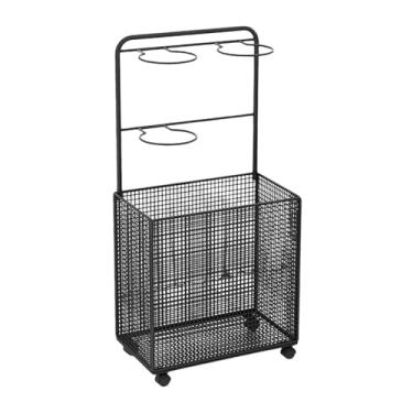 Imagem de KiBcsLic Carrinho de bola rolante para armazenamento de bolas de garagem, equipamentos e brinquedos, suporte vertical para rúgbi, basquete, espaço interno e