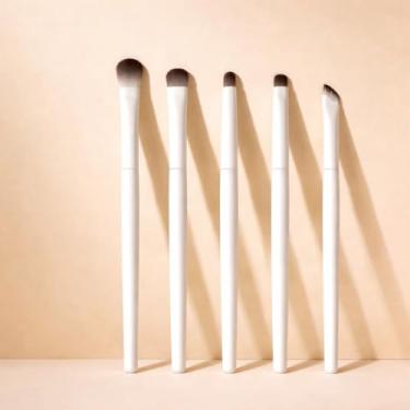 Imagem de 5 pincéis de maquiagem, pincel de polimento de base, corretivo, ferramentas de maquiagem, cabo longo, base oblíqua, pincel de maquiagem