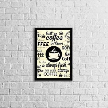 Imagem de Quadro Café Palavras 33X24Cm - Com Vidro Moldura Preta