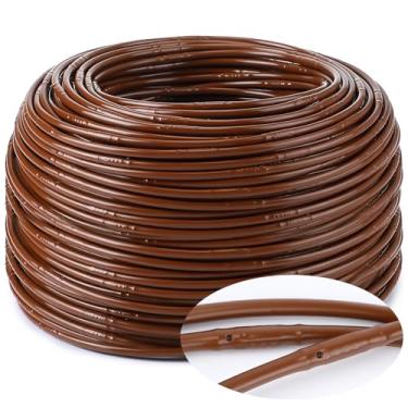 Imagem de Nuanchu Tubo de irrigação por gotejamento de 199 m 1/10.2 cm, mangueira de irrigação, linha de tubo de irrigação de jardim com espaçamento de emissor de 15 cm, tubulação de distribuição em branco