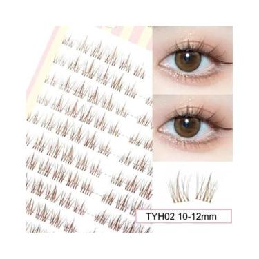 Imagem de Cílios Postiços Naturais Marrom Suave Estilo Girassol Grande Capacidad