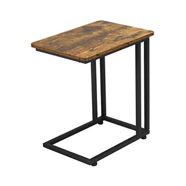 Imagem de Mesa lateral móvel para sofá, mesa lateral em forma de C, mesa de café e chá, mesa de lanche, mesa de carrinho para sala de estar, quarto, varanda, escritório, mesa de canto
