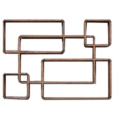 Imagem de Prateleira de parede Burnt Paulownia montada na parede criativa, xadrez, madeira maciça, armário de armazenamento de parede, prateleira decorativa