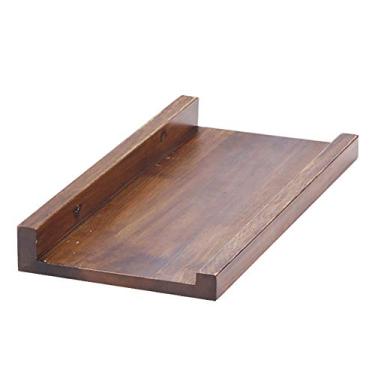 Imagem de Prateleiras flutuantes decorativas modernas em forma de U, prateleira de parede fácil de instalar, prateleira de parede flutuante de bloco de madeira de carvalho maciço, capacidade de peso de 35 kg