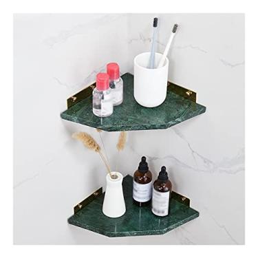 Imagem de Suporte de chuveiro de canto de aço inoxidável 304 prateleira de banheiro de parede, suporte de chuveiro, acessórios de banheiro prateleiras organizador de chuveiro (cor: branco e dourado 2) (verde e