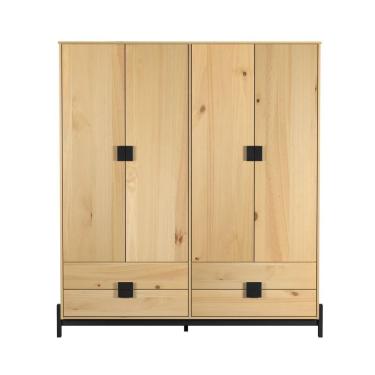 Imagem de Guarda-roupas Madeira 4 Portas 4 Gavetas | Alla