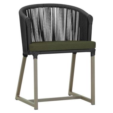 Imagem de Cadeira De Jantar Noronha Alumínio Fendi E13 Trama  Preto