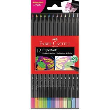 Imagem de Lapis de Cor EcoLapis SuperSoft 6 Neon 6 Tons Pasteis Faber Castell