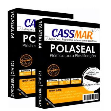 Imagem de Kit 200un Polaseal A4 0,05mm Plástico para Plastificação - Cassmar 