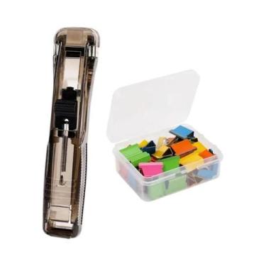 Imagem de Dispensador Portátil De Clipes De Papel Com Refil, Mini Grampeador De 