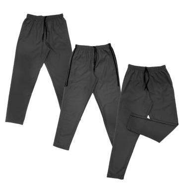 Imagem de Kit 3 Calças de Tactel Black Bear Lisa Básica Masculina Casual-Masculino