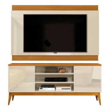 Imagem de Rack Bancada Titan Com Painel Legacy New Para Tv Até 60 Polegadas 1,60m Off White / Madeirado Edn Off White / Madeirado