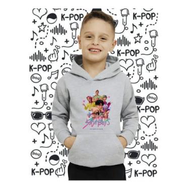 Imagem de Moletom Saja Boys Infantil Blusa De Frio K-pop Desenho, Cinza, 08