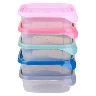 Imagem de Conjunto de Potes Plásticos Everyday Cazza com 5 Unidades 600ml - Item Sortido