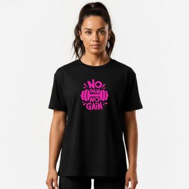Imagem de Camiseta Feminina Algodão Premium NO PAIN NO GAIN-Feminino