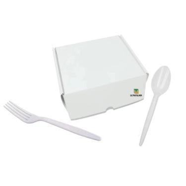 Imagem de Kit 1000 Colher + 1000 Garfo Refeição Branco- Ultratalher